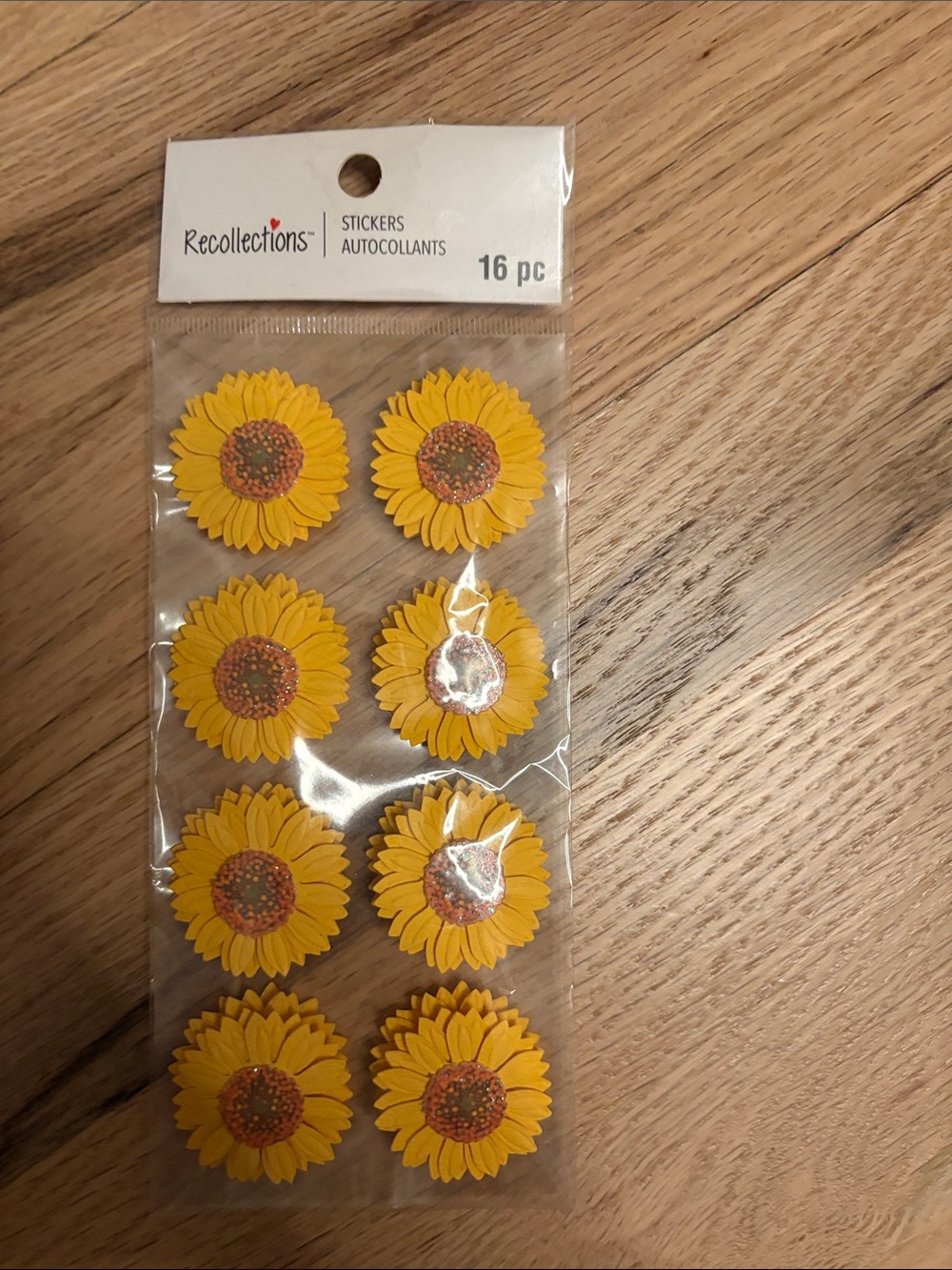 Recollections Yellow Sunflower Sticker Set - Bright Floral Accents